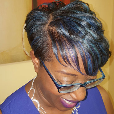 blue hair highlight